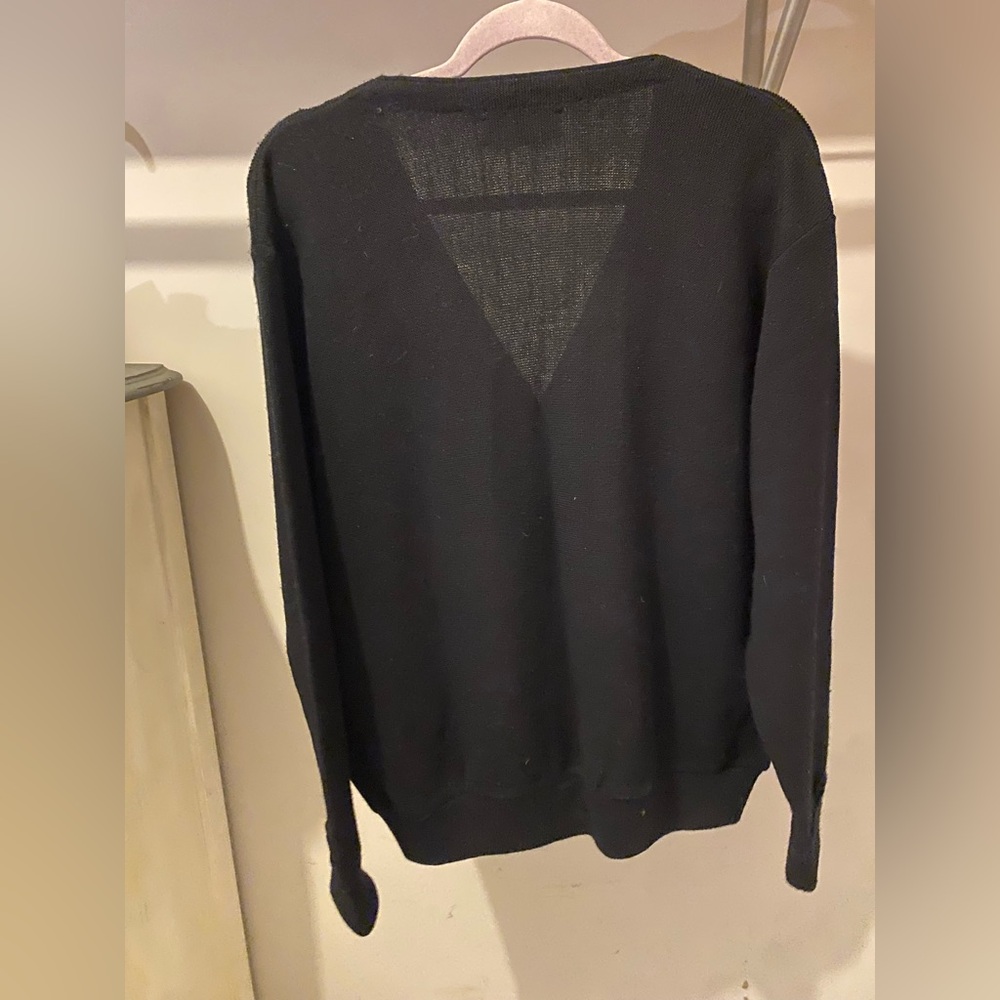 Vintage Izod Black Men's Cardigan Sweater - Picture 4 of 5